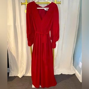 Halston Heritage red dress.